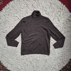 Womens Woolrich Turtleneck Sweater Chocolate Brown Size Medium M Fall Winter ✨️